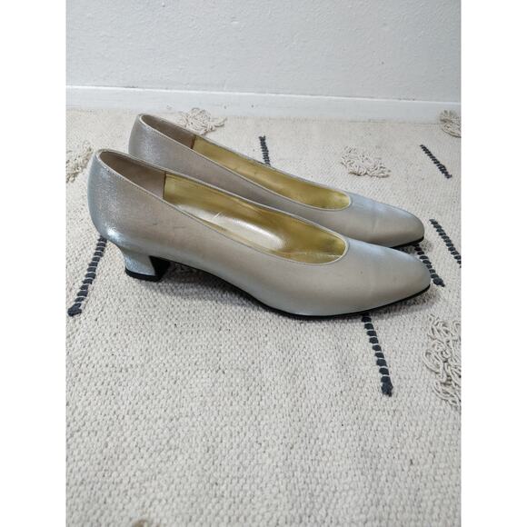 Vintage VTG Salvatore Ferragamo Florence Ice Blue Slip on Pumps Size 9.5 - Picture 5 of 12